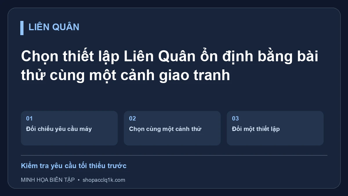 Chọn thiết lập Liên Quân ổn định bằng bài thử cùng một cảnh giao tranh